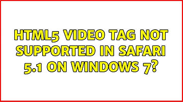 HTML5 video tag not supported in Safari 5.1 on Windows 7?