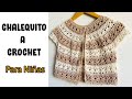 🔴hermoso!! Chaleco Tejido a crochet para Niñas (todas las tallas)