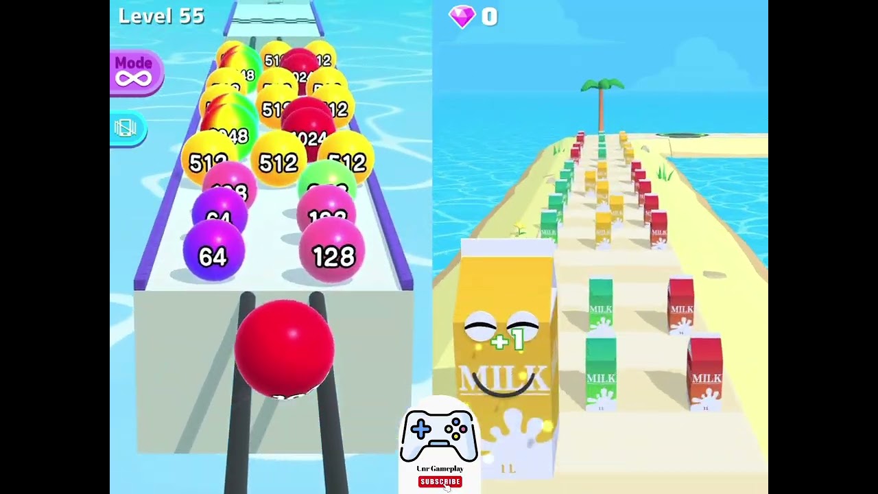 Ball Run 2048 Vs Juice Run - Level Gameplay (iOS,Android)