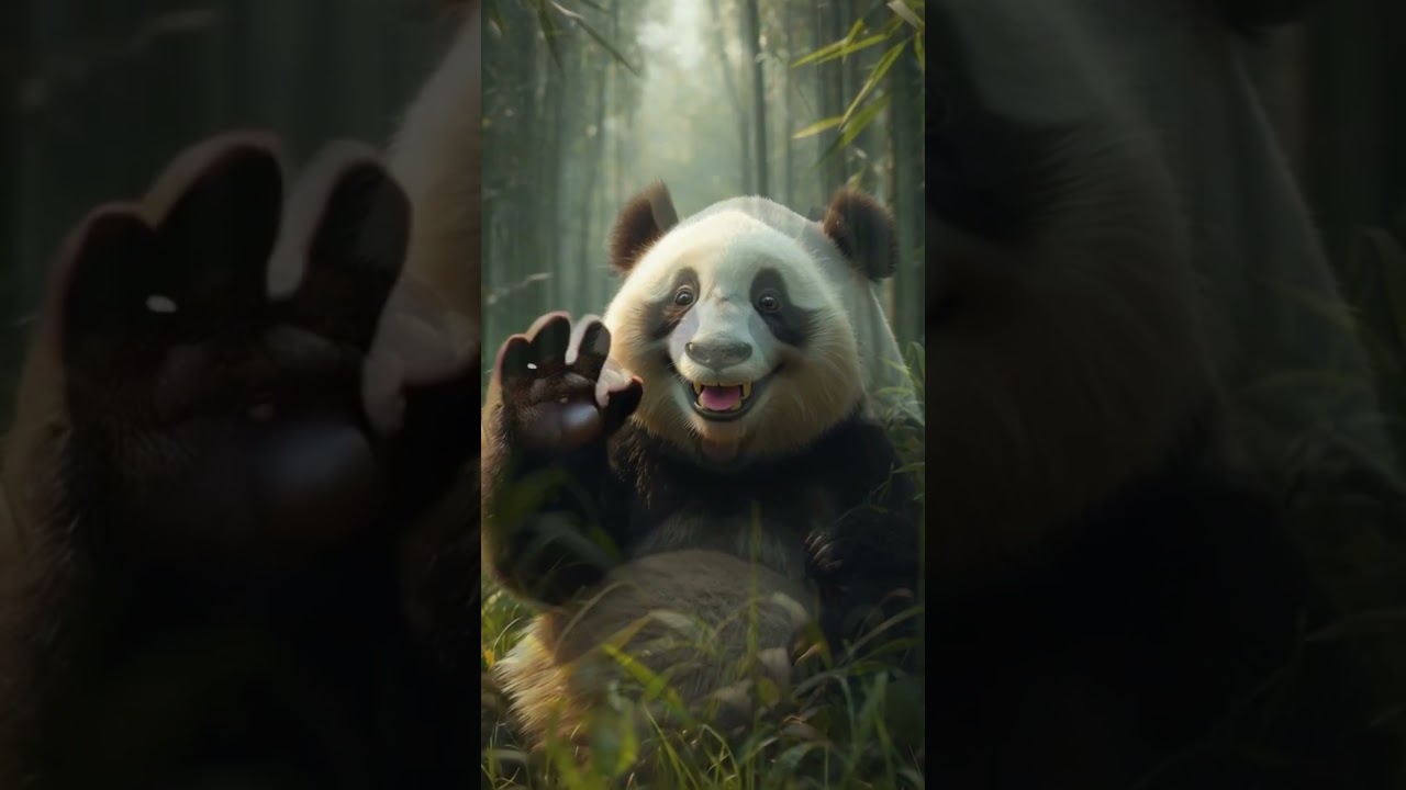 🐼 Cute Panda Saying Hello | Funny & Happy Shorts #trendingshorts #youtubeshorts #cute #viral #funny