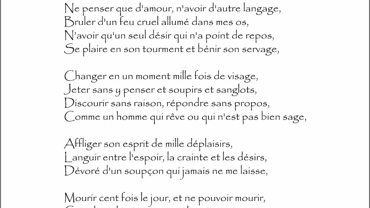 Sonnet En Alexandrin Sur L Amour