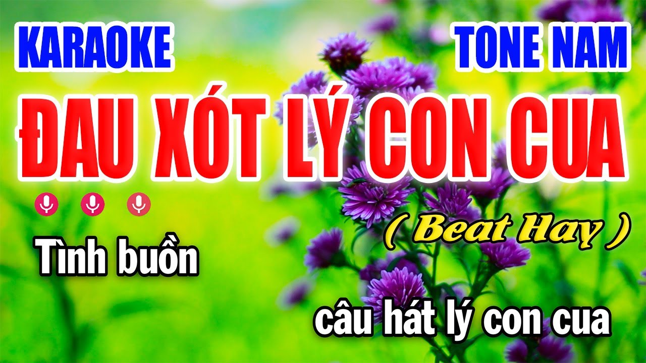 Đau Xót Lý Con Cua Karaoke Nhạc Sống Tone Nam | làng Hoa