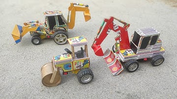 How to make JCB at Home from Matchbox | DIY JCB Backhoe Loader | Mini JCB Science Project