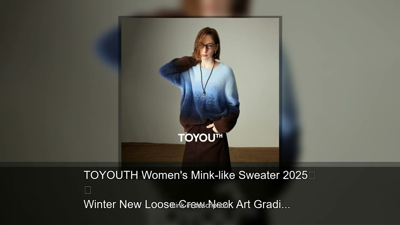 TOYOUTH Women's Mink-like Sweater 2025 Winter New Loose Crew Neck Art Gradient Thick Warm Top