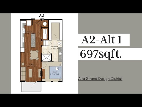 Alta Strand 697sqf A2-Alt1 Layout