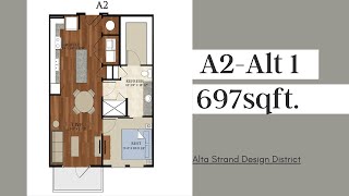 Alta Strand 697sqf A2-Alt1 Layout