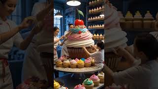 Giant Cupcake Bakery #foodviralshorts #youtubeshorts #viralfoodvideos #Cupcakemaking