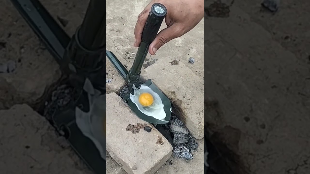 cooking on a shovel. 
