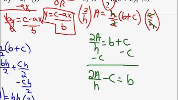 Algebra 2 Accelerated: 1-3 (Part 5): Solving Literal Equations