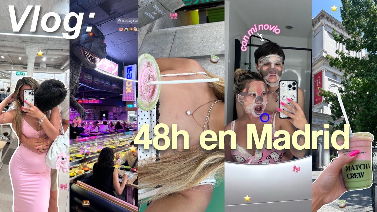 ☁️VLOG: viajando a Madrid con mi novio ༉‧₊˚.🚅🎀 {museos, sushi, barcas, self-care…}🍵