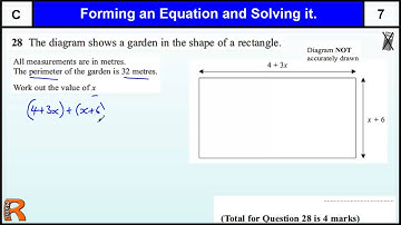Forming an equation and solving it GCSE Maths Foundation revision Exam paper practice & help