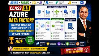 Azure Data Factory Pipeline | Mapping Data Flow, Conditional Split & Stored Procedure | Class 08