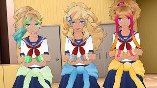 MMD - Candy Store [Musume, Hana, Hoshiko, Galko-Chan & Horuda]