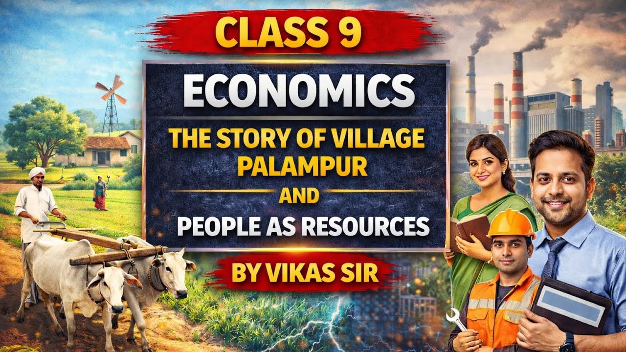 THE STORY OF VILLAGE PALAMPUR AND PEOPLE  AS RESOURCES ll class 9th ll Economics by vikas sir 🔥
