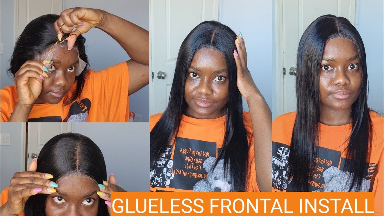 GLUELESS FRONTAL WIG INSTALL |BEGINNER FRIENDLY |TEMU WIG - YouTube