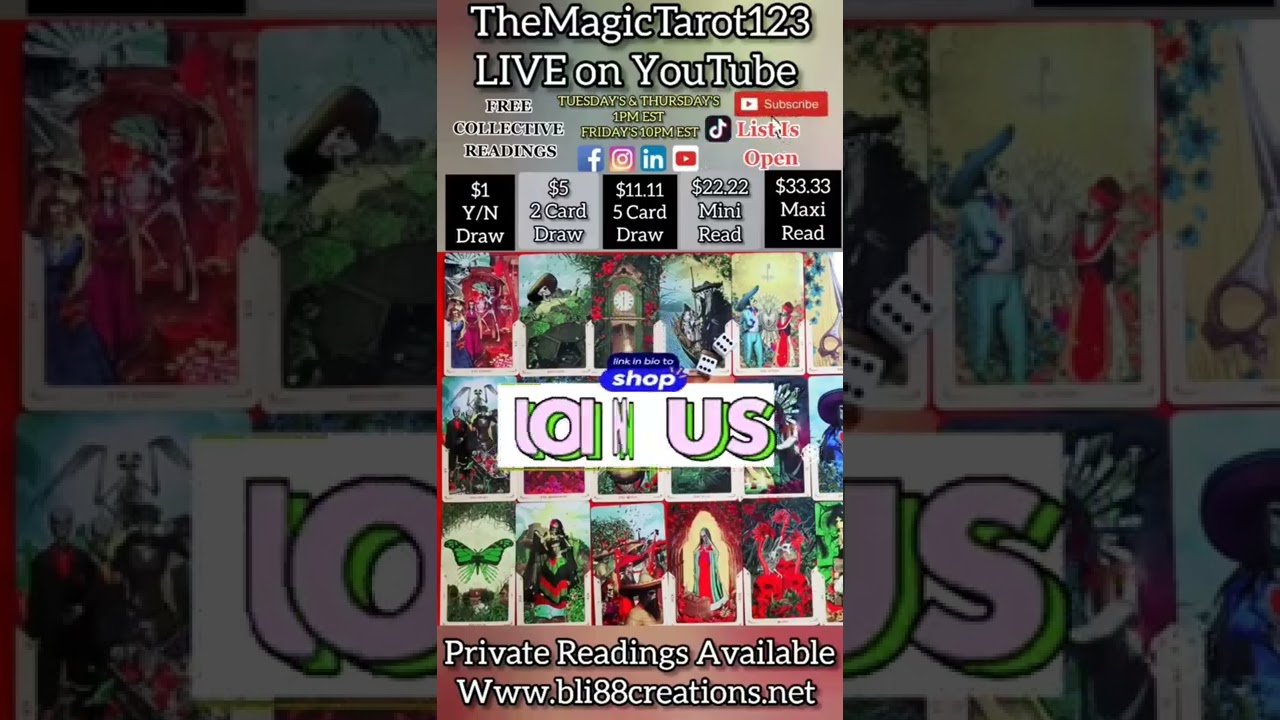 Welcome to TheMagicTarot123 with Madame LaRoue Certified Ordained Psychic Medium..Come Join Us!!