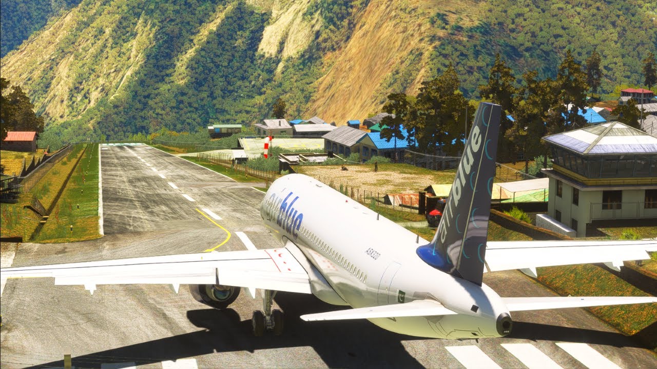 Nerve Wracking Takeoff A320 on Short Runways Lukla Airport