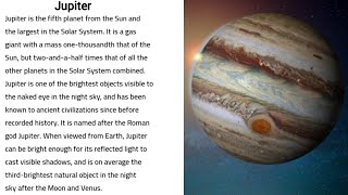 تعلم القراءة ...نص عن كوكب المشتري باللغة الانجليزية + معلومات قيمة