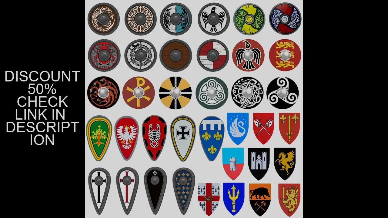 Medieval Military MOC Shield Building Blocks Soldier Figure Crusader Weapon Accessories DIY Mini Bri