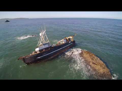 US Military News • US Coast Guard UAV Surveys Vessel that ran Aground of California USA - Apr 8 2020