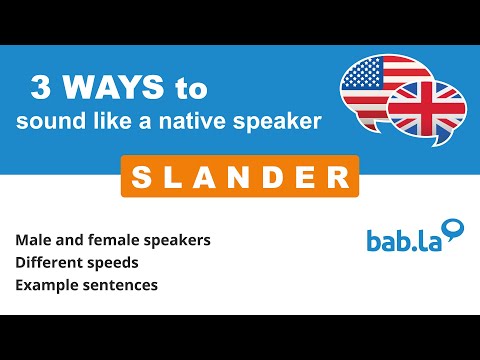SLANDER pronunciation | Improve your language with bab.la