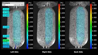 Burst test of COPV monitored by three-side digital image correlation