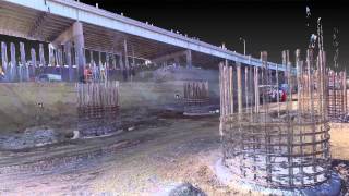 Laser Scanned bridge piles for quality control_rebar elevations