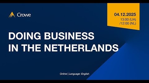 Webinar: «Doing Business in the Netherlands»