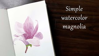 Simple watercolor magnolia flower