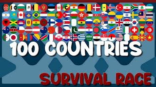 100 Countries  Stuck Elimination  Survival Marble Race in Algodoo