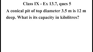 Class 9 Maths | Chapter 13 | Exercise 13.7 Q5 | Surface Areas And Volumes | class 9 ex 13.7 ques 5