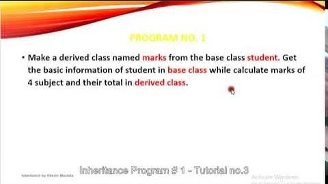 Inheritance Program # 1 - Tutorial no.3