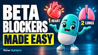 Beta Blockers Pharmacology for Nursing | Beta-1 vs Beta-2 Made Easy