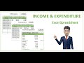 Income and Expenditure Spreadsheet  [ Step by Step instructions ]