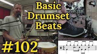 Drumset Basic Beats #102 - Snare Drum Variations