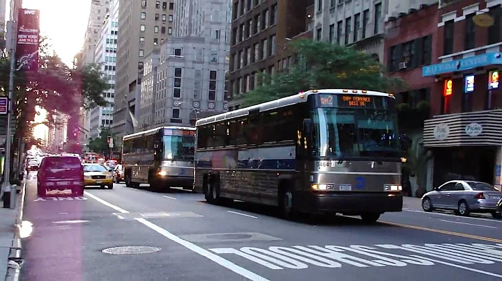 MTA Bus : MCI D4500CL 3464 & 3016 On The QM1A & QM2 @ 57th Street