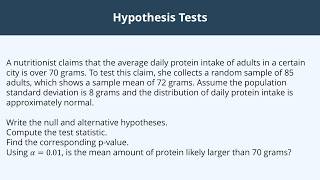 Hypothesis Tests - 13