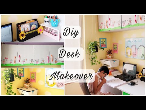 Kids Study Table Makeover #withme #KidsRoom Diy | Up cycle Old #studytable for #Studyroom