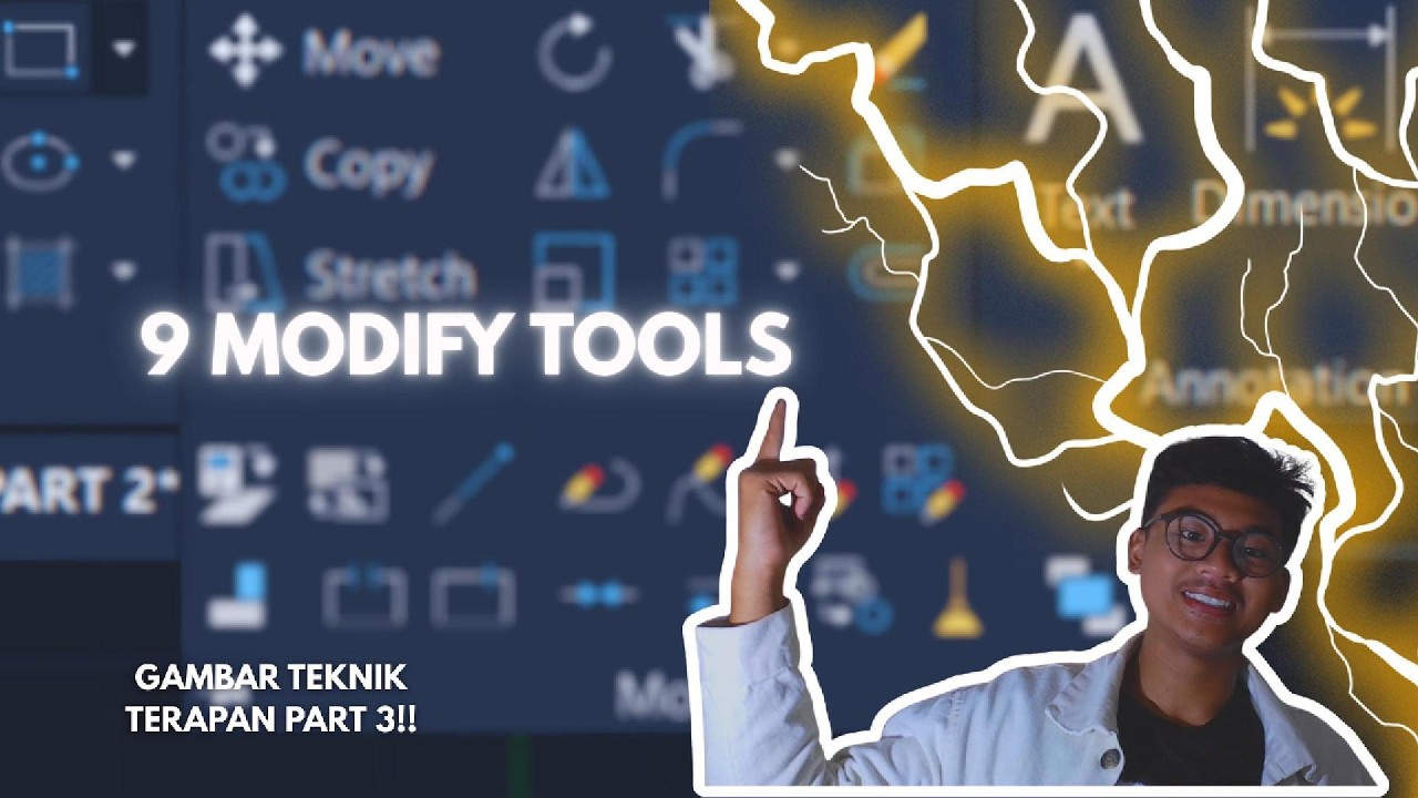 Modifying Tools In Autocad 9 MODIFY TOOLS AUTOCAD - GAMBAR TEKNIK TERAPAN PART 3 - YouTube