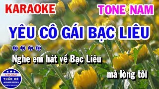 Karaoke Yêu Cô Gái Bạc Liêu | Nhạc Sống Cha Cha Tone Nam Beat Tuấn Cò