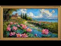 Vintage art Tv Screen Wallpaper Floral Tablo Ekran Duvar Kağıdı Ambiance | Gold Framed Tv Screen |