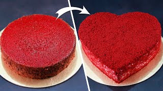 Round Cake To Heart Shape Cake | Heart Shape Cake | Easy Cake Decorating
