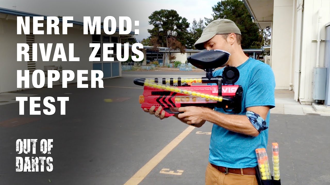 NERF GAMEPLAY BURN Fullauto Rival 5600 Hopper test YouTube
