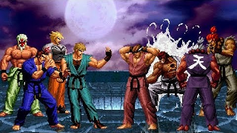 [KOF Mugen] Memorial KOF vs SF | Ryo & Takuma vs Ryu & Akuma (Gouki) [ 4vs4 ]