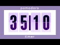 35 I 10 pomodoro timer / 3 hour • violet design • flip timer • no music • only bell /