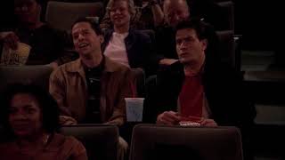 Two and a Half men "Blow it out of your ass" Alan makes a huge fuss at the movies scene