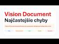 Online Kurz Enterprise Architektúra - Aké sú Najčastejšie chyby vo Vision Document?