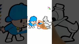 Pocoyo Drawing for kid with Pato #art #coloring #howtodraw #drawing