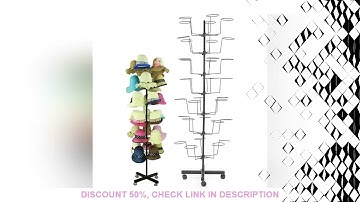 Hats Stand Display Adjustable Iron Hat Rack Stand Hat Rotating Display Free Standing Metal Floor Cap
