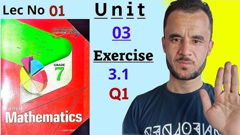 Gohar mathematics 7 unit 3 exercise 3.1 Q1